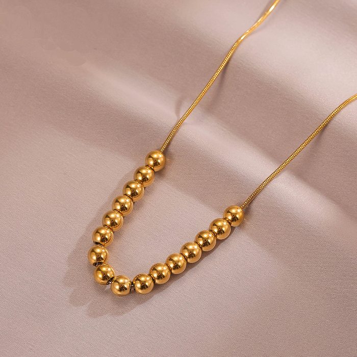 Classical Lady Ball Stainless Steel Plating Gold Plated Necklace