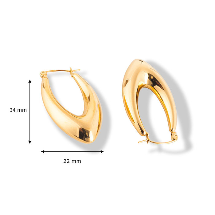 1 Pair Retro U Shape Plating Stainless Steel  Gold Plated Earrings