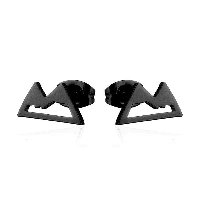 Boucles d'oreilles géométriques en acier inoxydable de Style Simple, sans boucles d'oreilles incrustées en acier inoxydable