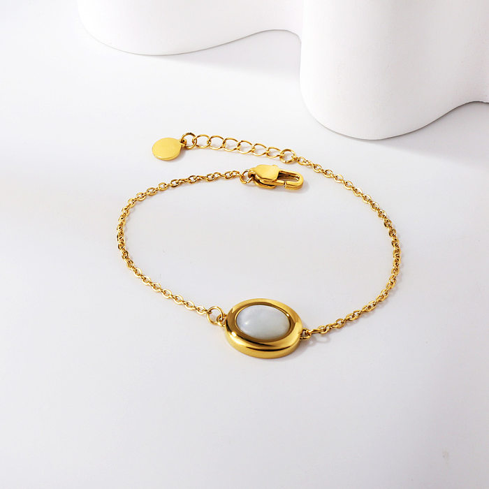 Einfache Art-Stern-Oval-Herz-Form-Edelstahl-Einlage-künstliche Perlen-Muschel-Armbänder
