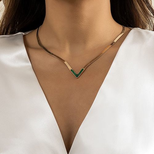 Collier ras du cou avec lettre tendance en acier inoxydable, 1 pièce