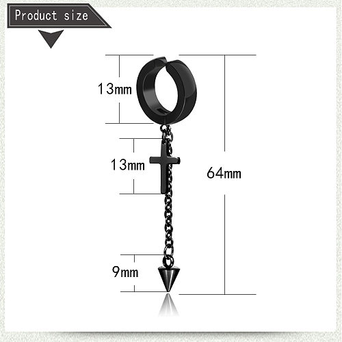 Simple Style Cross Stainless Steel Earrings Plating Stainless Steel  Earrings 1 Piece