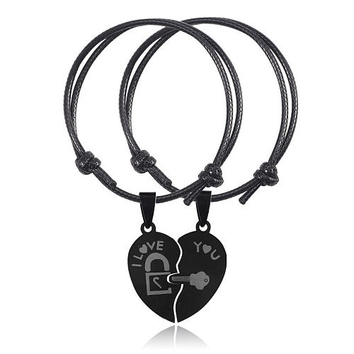 Bracelets en acier inoxydable en forme de coeur romantique placage Bracelets en acier inoxydable