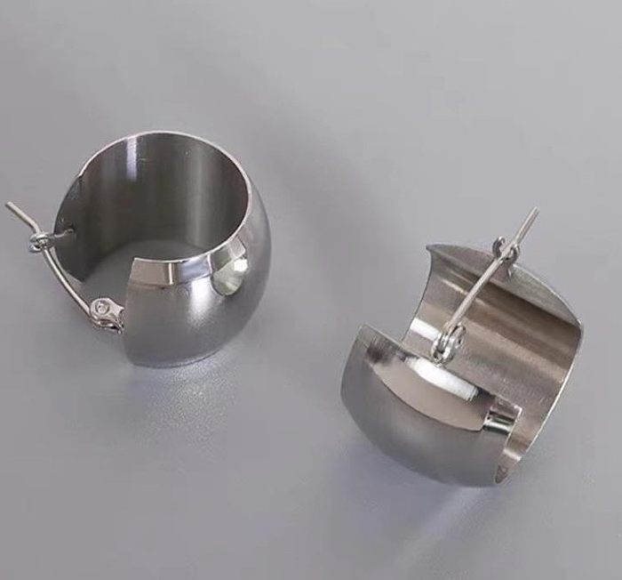 Brincos de metal geométrico de aço inoxidável estilo simples 1 par