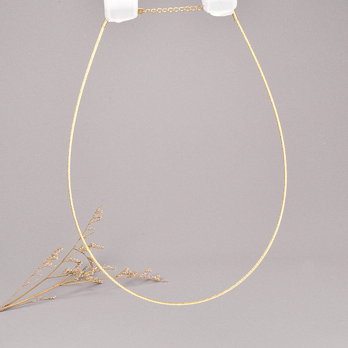 Simple Style Solid Color Stainless Steel  Necklace Plating Stainless Steel  Necklaces