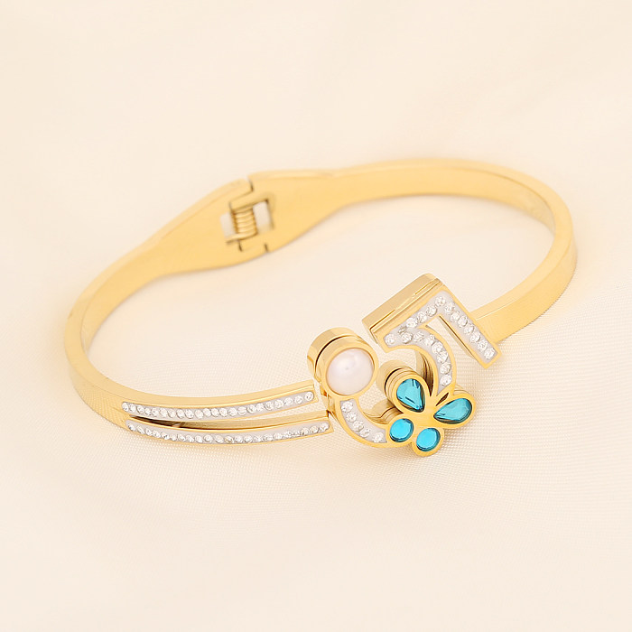 Simple Style Eye Stainless Steel Plating Bangle