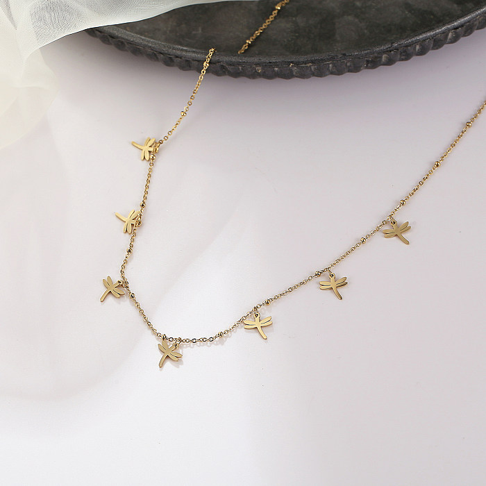 1 Piece Simple Style Dragonfly Stainless Steel  Plating Necklace