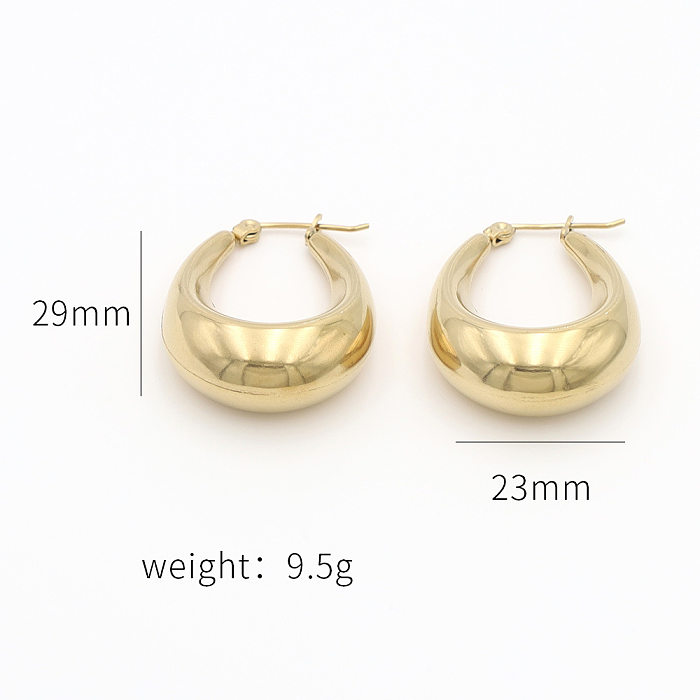 1 Pair Simple Style C Shape U Shape V Shape Stainless Steel  Plating Earrings