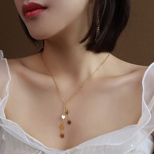 Simple Style Geometric Stainless Steel Gold Plated Necklace 1 Piece