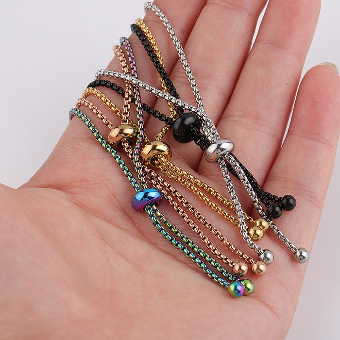 Bracelets plaqués or de placage en acier titane de couleur unie de style simple