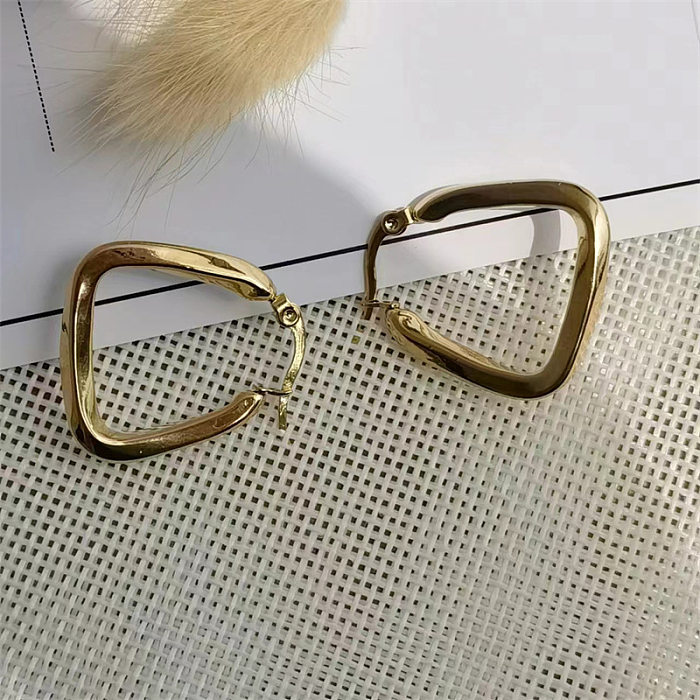 1 Pair Simple Style Irregular Geometric Stainless Steel  Plating Ear Studs