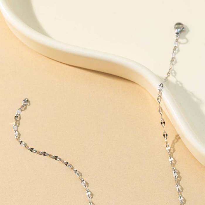 Elegant Solid Color Stainless Steel  Plating Necklace
