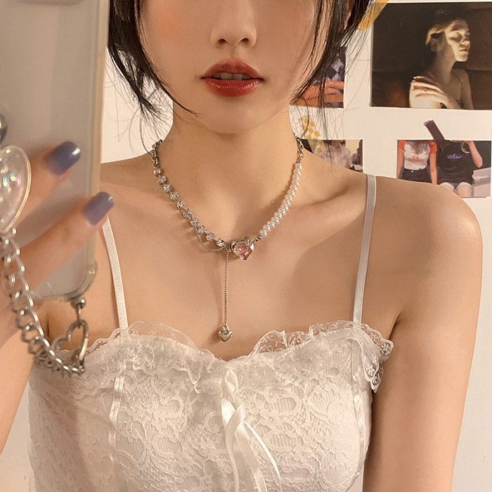 Fashion Star Stainless Steel Plating Opal Necklace 1 Piece