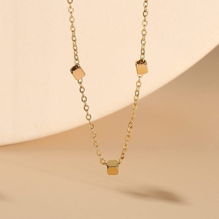 Elegant Luxurious Classic Style Ball Stainless Steel Plating 14K Gold Plated Necklace