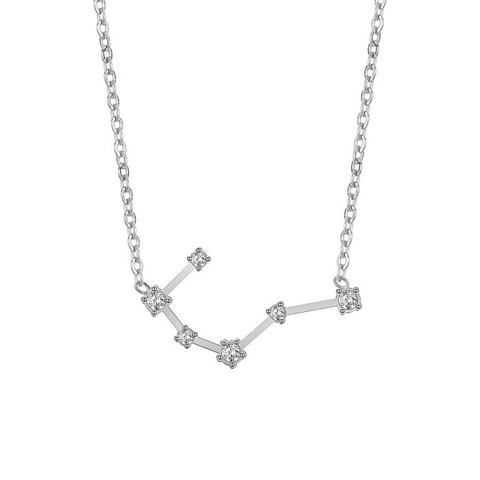 Lässige, schlichte Halskette mit Sternbild-Edelstahl-Edelstahlbeschichtung und Inlay-Zirkon-Halskette