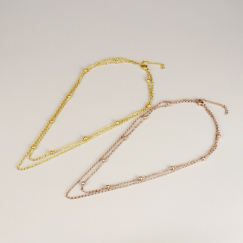 Fashion Geometric Stainless Steel Layered Necklaces Plating Stainless Steel  Necklaces