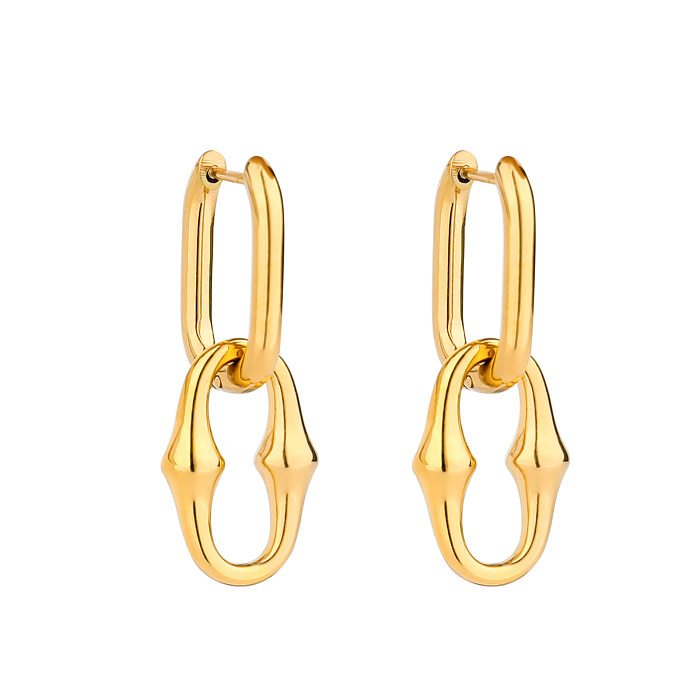 1 Pair Basic Classic Style Geometric Plating Stainless Steel  Earrings