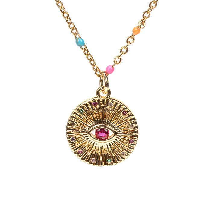 Wholesale Jewelry Devil's Eye Zircon Pendant Stainless Steel  Necklace jewelry