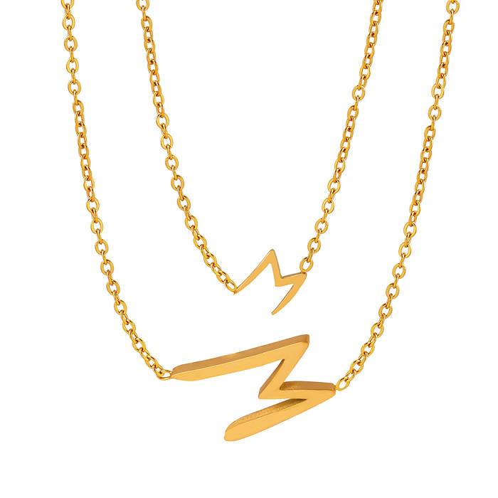 Simple Style Letter Stainless Steel 18K Gold Plated Pendant Necklace In Bulk