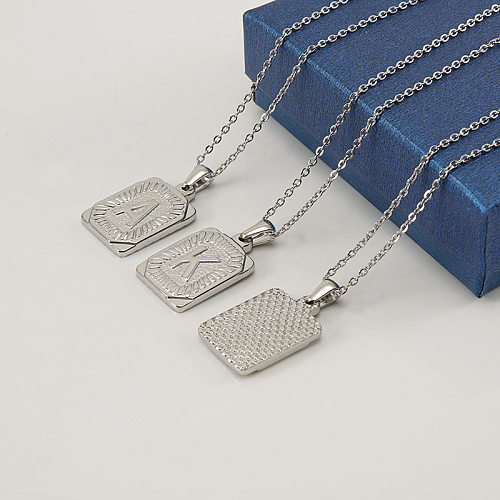 Collier pendentif en acier inoxydable lettre de mode placage colliers en acier inoxydable