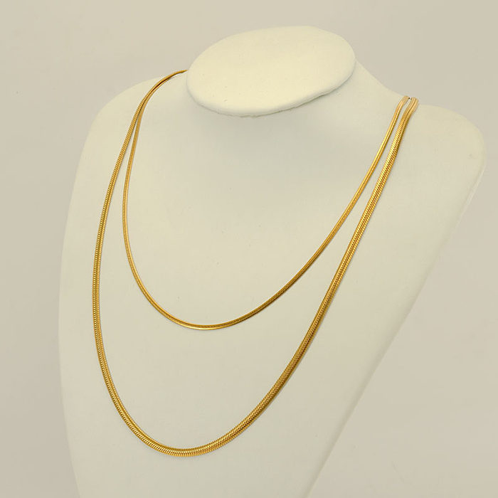 Basic Geometric Stainless Steel  Plating 18K Gold Plated Necklace