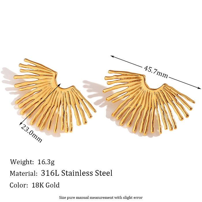 1 Paar Basic Simple Style Classic Style Solid Color Plating Edelstahl 18K vergoldete Ohrstecker
