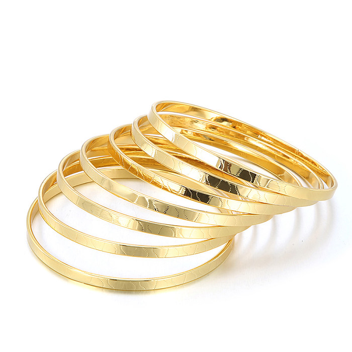Simple Style Streetwear Solid Color Stainless Steel Plating 18K Gold Plated Wristband