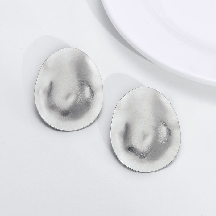 1 paire de boucles d'oreilles géométriques plaquées en acier inoxydable pour femme