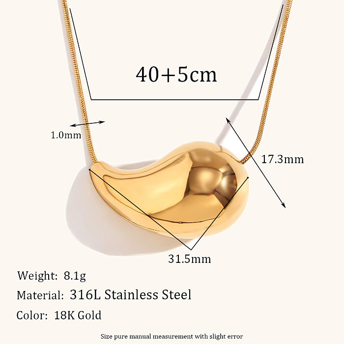 Collar colgante chapado en oro de acero inoxidable de acero inoxidable de color sólido de estilo simple a granel