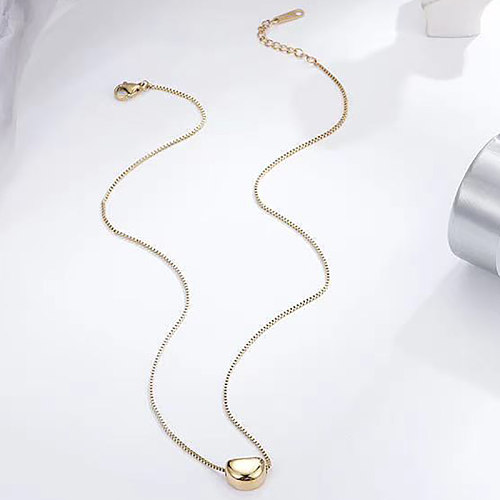 Casual Classic Style Love Heart Shape Stainless Steel Polishing Plating 18K Gold Plated Necklace