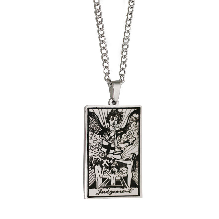 Retro Tarot Stainless Steel  Stainless Steel Plating Necklace