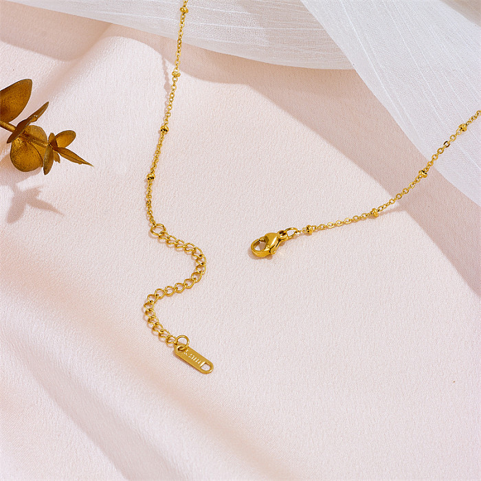 Einfache Halskette mit Kreuz-Schmetterling-Anhänger aus Edelstahl, vergoldet, in großen Mengen