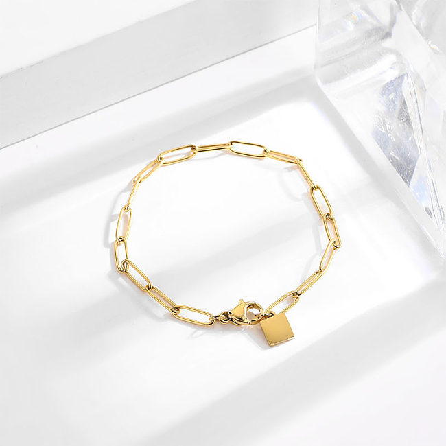 Simple Style Geometric Titanium Steel Plating 18K Gold Plated Bracelets