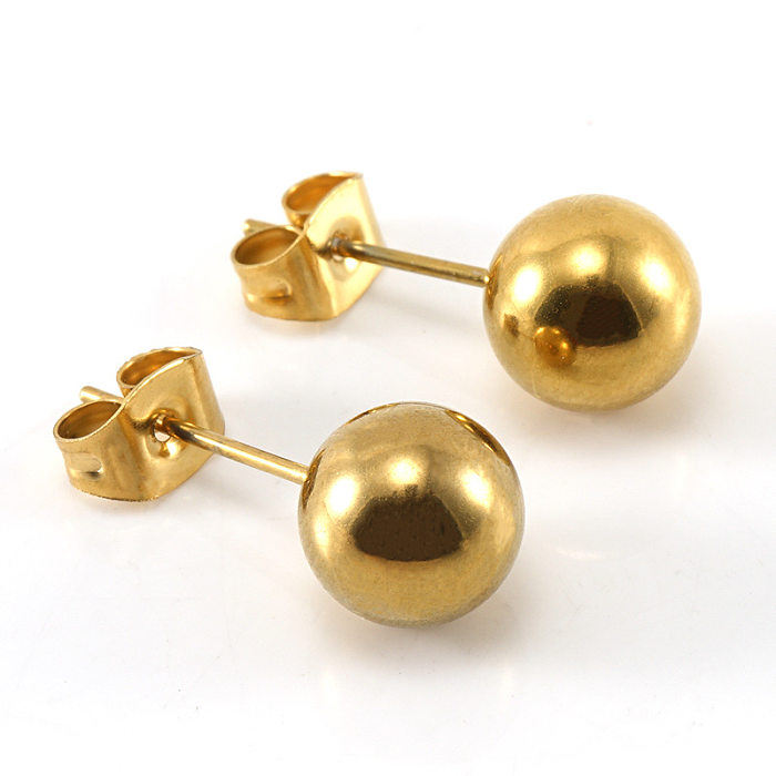 Pendientes geométricos elegantes de acero inoxidable con incrustaciones de perlas artificiales y circonitas, 1 par