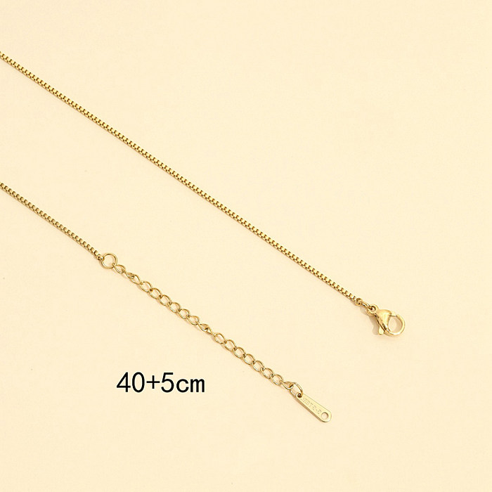 Simple Style Solid Color Stainless Steel  Plating 18K Gold Plated Necklace