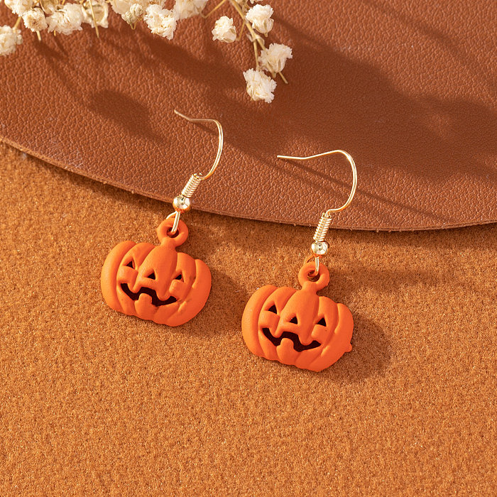 1 Pair Funny Pumpkin Stainless Steel  Drop Earrings