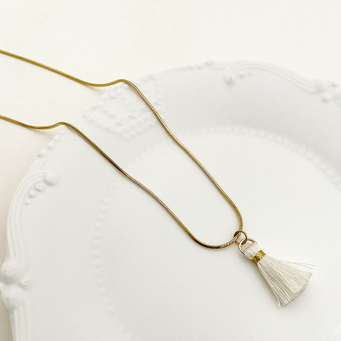 Estilo simples estilo clássico formato de coração colar banhado a ouro banhado em aço inoxidável