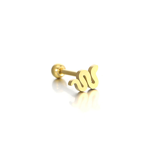 1 Piece Retro Commute Snake Plating Stainless Steel  Ear Studs