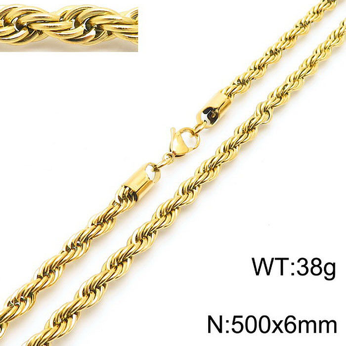 Retro Geometric Solid Color Stainless Steel Plating Necklace 1 Piece