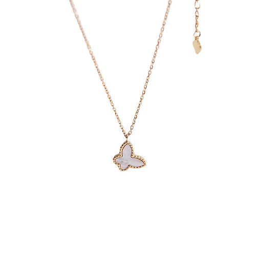 Simple Style Butterfly Stainless Steel  Stainless Steel Plating 18K Gold Plated Pendant Necklace