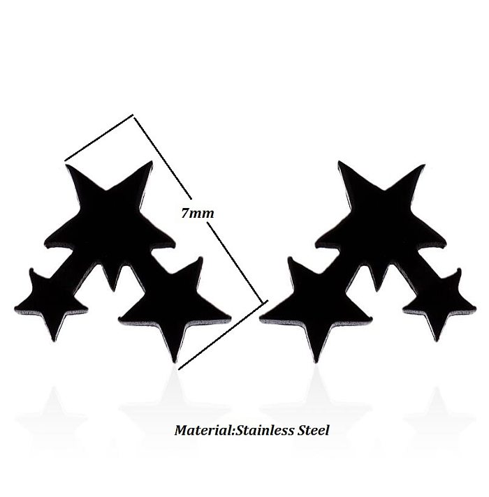 Ohrstecker im schlichten Dreieck-Mond-Kokosnussbaum-Stil aus Edelstahl mit asymmetrischer Beschichtung, 1 Paar