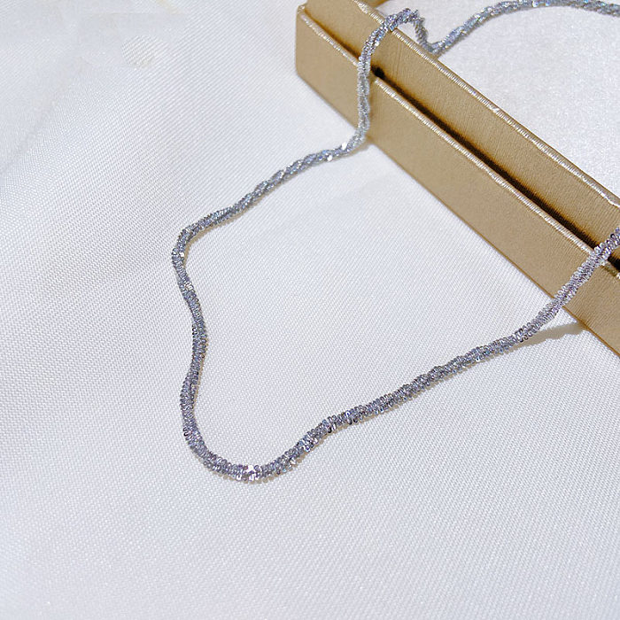 Casual Simple Style Solid Color Stainless Steel Plating Necklace