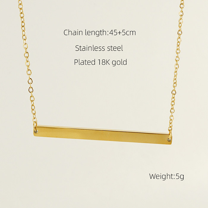 Casual Simple Style Solid Color Stainless Steel  Layered Plating 18K Gold Plated Necklace