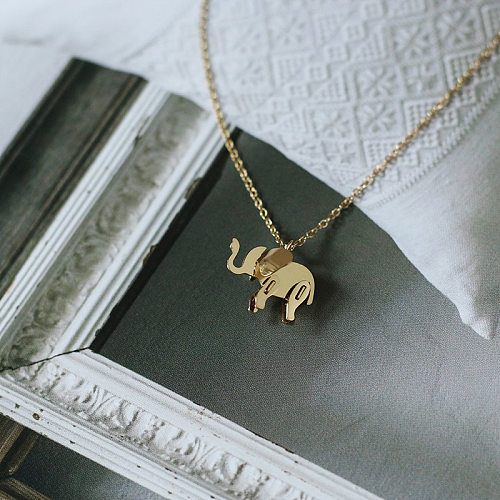 Wholesale Jewelry Baby Elephant Pendant Stainless Steel Necklace jewelry