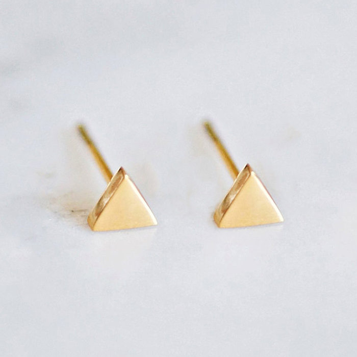 A orelha de aço inoxidável geométrica do estilo simples enche brincos de aço inoxidável chapeados ouro