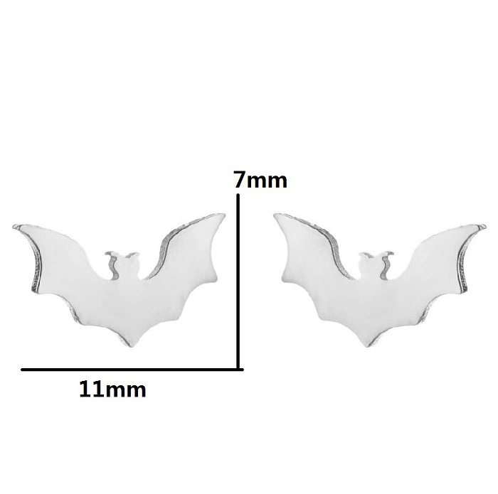Moda coelho morcego pássaro chapeamento de aço inoxidável orelha studs 1 par