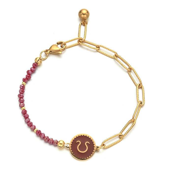 Bracelets plaqués de perles en pierre naturelle en acier inoxydable Constellation Streetwear