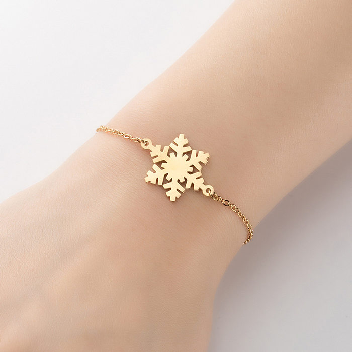 1 Piece Fashion Snowflake Titanium Steel Bracelets