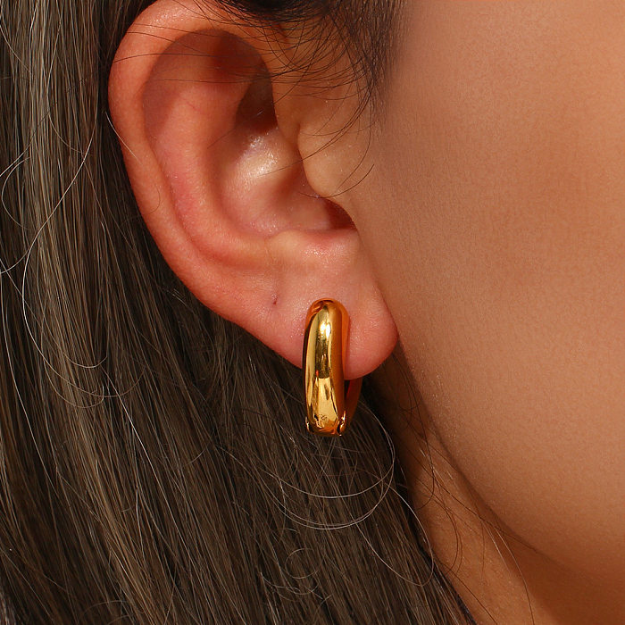 Boucles d'oreilles en acier inoxydable en forme de cœur à la mode, placage de boucles d'oreilles en acier inoxydable