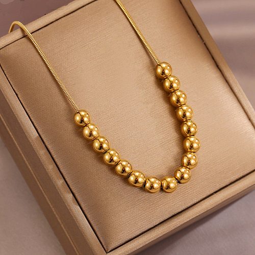 Classical Lady Ball Stainless Steel Plating Gold Plated Necklace